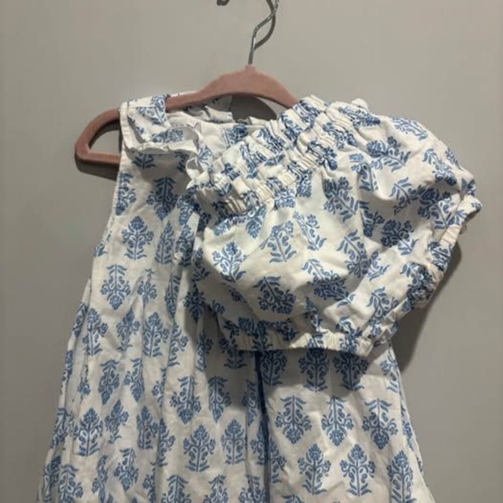 Hope & Henry Baby Organic Ruffle Collar Dress and Bloomer Set 12-18 mo - Picture 5 of 7